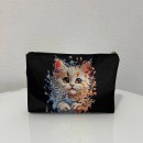 Косметичка котик з бризками чорна